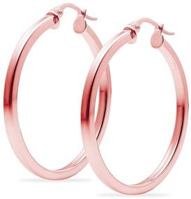 img 2 attached to 💎 Sleek Sterling Silver Earrings with Flashed Diameter - Stylish Girls' Jewelry