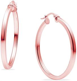 img 4 attached to 💎 Sleek Sterling Silver Earrings with Flashed Diameter - Stylish Girls' Jewelry