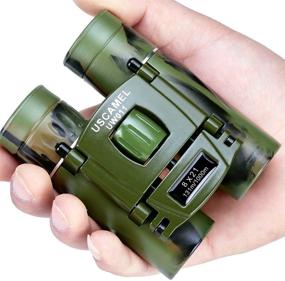 img 4 attached to USCAMEL 8x21 Folding Pocket Binoculars: Compact Travel Mini Telescope with HD Bak4 Optics for Easy Focus, Army Green