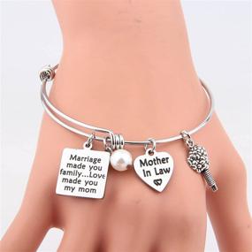img 3 attached to Daughter-In-Law Bracelet: Marriage Bonded Us, Love Made You My Beloved Daughter - Perfect Gift for Brides-To-Be