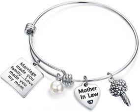 img 4 attached to Daughter-In-Law Bracelet: Marriage Bonded Us, Love Made You My Beloved Daughter - Perfect Gift for Brides-To-Be