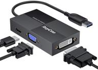 адаптер usb к hdmi vga dvi - конвертер usb 3.0 для нескольких мониторов - поддерживает 2k full hd 2048x1152 - совместим с windows 7/8/10, mac os x и другими логотип