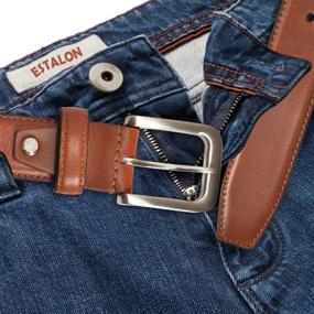 img 3 attached to Leather Belts Men Ratchet Waistline Men's Accessories