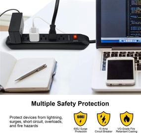 img 2 attached to Suraielec Protector Extension Protection Mountable Power Strips & Surge Protectors for Power Strips