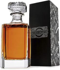 img 4 attached to 🥃 Premium Crystal Glass Whiskey Decanter with Stopper - 25 oz (750 ml) for Liquor, Scotch, Bourbon, Vodka - Stylish Gift Box Included