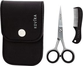 img 4 attached to Kovira Beard and Mustache Scissors with Comb - 4.5 Inch/11.43cm Scissor Length - Japanese Stainless Steel Sharp Blades - Precise Facial Hair Trimming, Grooming, Shaping & Manscaping