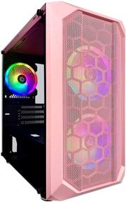 img 4 attached to Apevia PRODIGY-PK Micro-ATX Gaming Case: Tempered Glass, RGB Fans, Pink Frame - USB3.0/USB2.0/Audio Ports