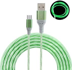 img 1 attached to 💡 Vibrant LED Visible Flowing Light Up Micro USB Cable - 3FT 2 Pack, Fast Charger Cord for Samsung, Nexus, Sony, LG, HTC, Xbox One, PS4 and More (Blue+Green)