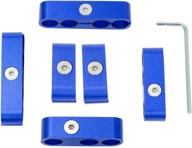 🔵 easyberg aluminum spark plug wire separator kit, 7mm 8mm 9.5mm engine spark plug wire divider for sbc 350 looms (blue) logo