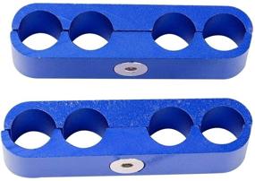 img 1 attached to 🔵 EASYBERG Aluminum Spark Plug Wire Separator Kit, 7mm 8mm 9.5mm Engine Spark Plug Wire Divider for SBC 350 Looms (Blue)