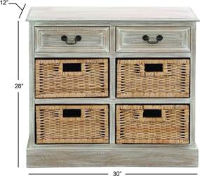 img 1 attached to 📦 Deco 79 Wooden Dresser with 4 Baskets, 30x28 inches, in Taupe