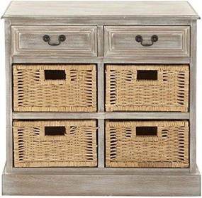 img 3 attached to 📦 Deco 79 Wooden Dresser with 4 Baskets, 30x28 inches, in Taupe