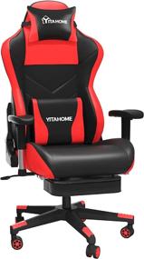 img 4 attached to 🎮 YITAHOME Massage Gaming Chair with Footrest, Big and Tall 380lbs Capacity, Heavy Duty Ergonomic Video Game Chair, High Back Office Computer Chair, Racing Style with Headrest and Lumbar Support in Red