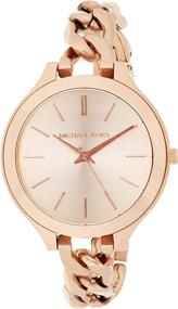 img 4 attached to ⌚ MK3223 Slim Runway Rose Gold-Tone Stainless Steel Bracelet Watch by Michael Kors - Women's Stylish Timepiece