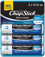 🌿 chapstick moisturizer original lip balm tubes spf 15 - pack of 3, skin protectant, 0.15 oz logo