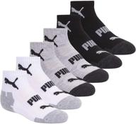 🧦 puma boys 6 pack quarter crew socks: comfortable and stylish footwear for active kids logo