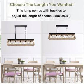 img 1 attached to 🌾 HMVPL 5-Light Kitchen Island Lighting, Farmhouse Dining Room Light Fixture, Rustic Linear Chandelier Pendant Light for Living Room Over Table Bar