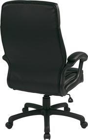 img 2 attached to Black Office Star High Back Executive Chair with Locking 💺 Tilt Control - Padded Contour Seat & Back, Eco Leather, Matching Stitching