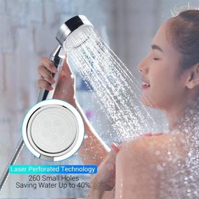 img 1 attached to 🚿 High Pressure Handheld Showerhead with Filter - Water Saving, Chlorine & Fluoride Removal, Dry Hair & Skin Improvement, Rust & Dust Purification, Includes 1 Replacement Filter