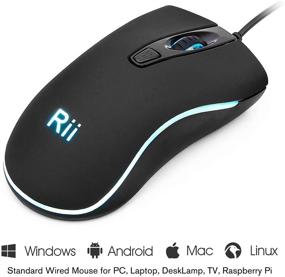 img 2 attached to Rii RM105: Wired Mouse with Colorful RGB Backlit, 2400 DPI, Ergonomic Design - Perfect for Windows PC, Laptop, Desktop, Notebook, Chromebook! (1 Pack)