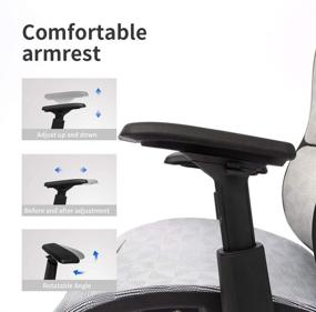 img 1 attached to 🪑 CangLong Executive Chair: Adjustable Headrest, Ergonomic Office Chair with Breathable Mesh Seat and High Back, Desk Chair with 3D Armrest, Multifunctional for Relaxation, BIFMA Certified No. 5.1, Grey