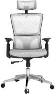 🪑 canglong executive chair: adjustable headrest, ergonomic office chair with breathable mesh seat and high back, desk chair with 3d armrest, multifunctional for relaxation, bifma certified no. 5.1, grey logo