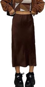 img 4 attached to Fashion Elegant Bodycon Shopping Q Brown Women's Clothing in Skirts