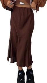 img 1 attached to Fashion Elegant Bodycon Shopping Q Brown Women's Clothing in Skirts
