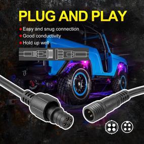 img 2 attached to 🔌 OFFROADTOWN RGB Rock Lights Extension Wire: 8.2 FT Cable for 4, 6, 8 & 12 Pod Underglow LED Rock Light Kits - Wheel Well Lights Extension Cord Wire