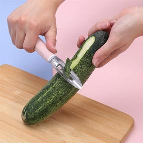 img 1 attached to Versatile Swivel Peeler and Fish Scaler Brush: Easily Remove Fish Scales, Apples, and Tough-skinned Fruits and Vegetables with Stainless Steel Sawtooth