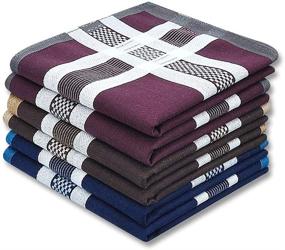 img 4 attached to 🧣 Assorted Color Men's Cotton Handkerchiefs - Zenssia Men's Accessories in Handkerchiefs