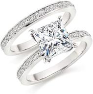 diamonbella 101 facets glamorous princess cut simulated diamond ring set in 925 silver, 0.5 carats logo