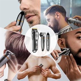 img 2 attached to 💈 Hatteker Cordless Hair Trimmer Kit - Professional T-Blade Trimmer for Barber Clipper, Beard Trimmer, Nose Trimmer - Waterproof Hair Cutting Grooming Clipper - IPX7 Compatible