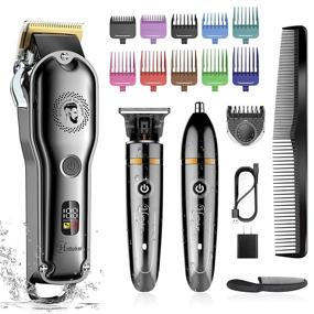 img 4 attached to 💈 Hatteker Cordless Hair Trimmer Kit - Professional T-Blade Trimmer for Barber Clipper, Beard Trimmer, Nose Trimmer - Waterproof Hair Cutting Grooming Clipper - IPX7 Compatible