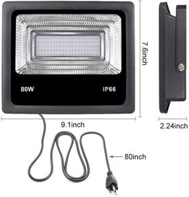 img 3 attached to 🌈 Remon 80W Blacklight Outdoor Flood Light - IP66 Waterproof Stage Lighting with Plug ideal for Blacklight Party, Fishing, Aquariums And More