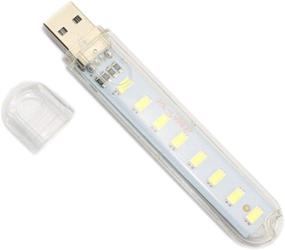 img 1 attached to 🔦 DGZZI 2pcs Portable Mini 8-LED USB Light 5V Night Lamp for Outdoor Camping, Power Bank, Laptops, and Mobile Chargers – SMD 5730, Cool White