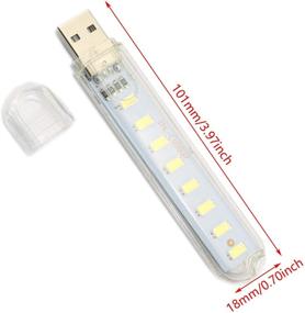 img 3 attached to 🔦 DGZZI 2pcs Portable Mini 8-LED USB Light 5V Night Lamp for Outdoor Camping, Power Bank, Laptops, and Mobile Chargers – SMD 5730, Cool White
