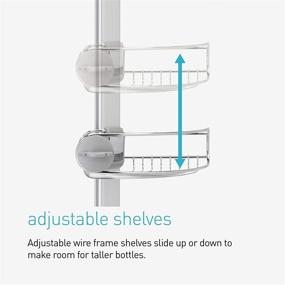 img 1 attached to Efficient and Stylish simplehuman Corner Shower Caddy: Stainless Steel and Anodized Aluminum Solution