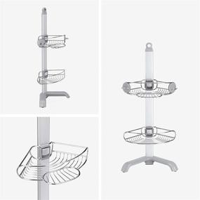 img 3 attached to Efficient and Stylish simplehuman Corner Shower Caddy: Stainless Steel and Anodized Aluminum Solution