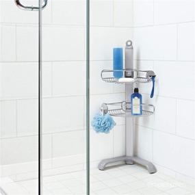 img 2 attached to Efficient and Stylish simplehuman Corner Shower Caddy: Stainless Steel and Anodized Aluminum Solution