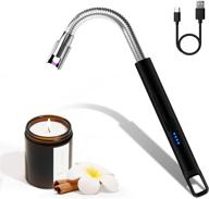 🕯️ rechargeable usb arc electric candle lighter by charfire - flexible neck grill long lighters, windproof flameless plasma safety lighter for cooking, bbqs, stoves, camping, fireworks - black logo