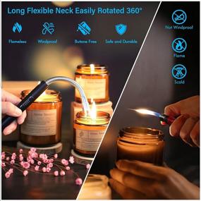img 3 attached to 🕯️ Rechargeable USB Arc Electric Candle Lighter by Charfire - Flexible Neck Grill Long Lighters, Windproof Flameless Plasma Safety Lighter for Cooking, BBQs, Stoves, Camping, Fireworks - Black