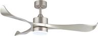 wingbo 52’’ modern ceiling fan, lights and remote included, brushed nickel finish, 3 curved blades, quiet reversible motor, indoor led ceiling fan for kitchen bedroom living room, etl listed логотип