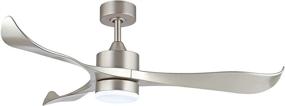 img 4 attached to WINGBO 52’’ Modern Ceiling Fan, Lights and Remote Included, Brushed Nickel Finish, 3 Curved Blades, Quiet Reversible Motor, Indoor LED Ceiling Fan for Kitchen Bedroom Living Room, ETL Listed