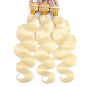 img 3 attached to Blonde Bundles Brazilian Unprocessed Extensions Hair Care