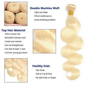 img 1 attached to Blonde Bundles Brazilian Unprocessed Extensions Hair Care