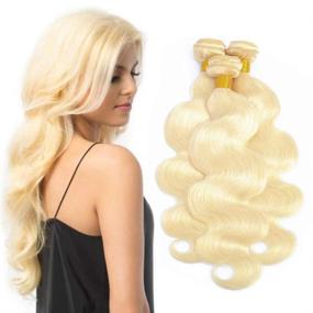 img 4 attached to Blonde Bundles Brazilian Unprocessed Extensions Hair Care