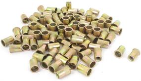 img 2 attached to 100-Pack of M6x1.0mm Flat Head Rivet Nut Insert Nutserts Fasteners, 14mm Length - by uxcell