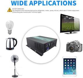 img 1 attached to 🌞 WZRELB Full Power 1000W Rated Power 2KW Surge Power 12V to 120V DC to AC Pure Sine Wave Inverter for Solar System and Off Grid Application Power Converter, (RBP100012B1) - Enhanced SEO