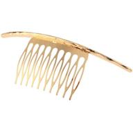 stylish 2pcs french twist hair combs: bridal wedding hair accessories for women with 10 teeths, alloy metal, gold and silver logo